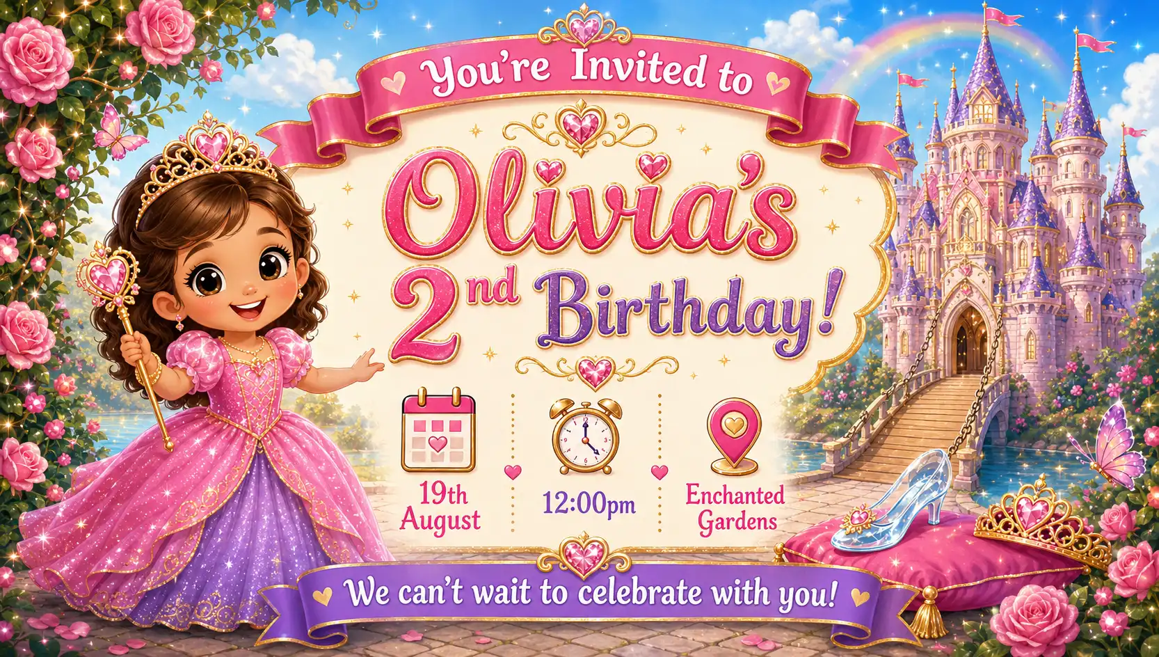 Princess theme invitation